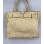 Furla Croc Embossed Beige Leather Handbag Photo 2