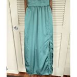 Slip Dress Green Midi Dress with Slit Size S Photo 4