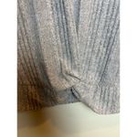 Luxulogy Grey Ribbed Short Sleeve Sweater Button Detail Women Size Large L Gray Photo 2