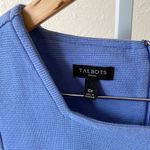 Talbots beautiful blue square neck wide pleat stretch dress Photo 2