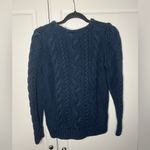 L.L. Bean Heritage Cotton Cableknit Fisherman Sweater Blue Size M Photo 7