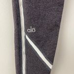 Alo Yoga Heathered Grey White Shimmer Panels Talia Athletic Performance Leggings Photo 8