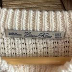 Lara Knit White Cable Knit Crew Neck Pullover Sweater Crochet Photo 3