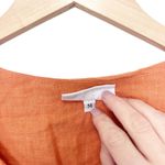 Bryn Walker Orange 100% Linen Ruffle Neck Shirt Sz M Photo 2