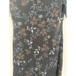 Free People  Maxi Dress Black Side Slit Size M Short Sleeve Grunge Witchy Floral‌ Photo 8