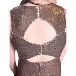 Speechless Rose Gold SEQUIN DRESS Size 7 Peek A Boo Zip Fit Flare Slip Mob Wife Photo 4