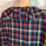 Vintage Trends Ruffled Collar Plaid Flannel Top L Size L Photo 6