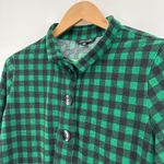 John Mark Women's Green Black Buffalo Check Long Sleeve Tunic Top Medium Photo 2