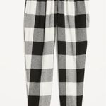 Old Navy Womens Flannel Jogger Pajama Pants XXL Black White Buffalo Plaid Checks Photo 0
