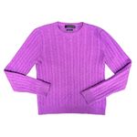 Ralph Lauren Lauren  Crew Neck Sweater Cable Knit 100% Cashmere Purple Medium M Photo 3