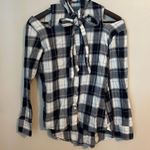 Stylekeepers Autumn Break Top Blue Plaid Cold Shoulder Tie Shirt Button Down White Size XS Photo 1