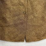 VTG Mark Reed Top Blouse Plus 18W 80s Jacquard Gold Tone Rose Buttoned Women's Photo 8
