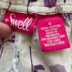 Swell Floral White Purple Wide Leg Pull On Bohemian Pajama Pants SZ S #1772 Photo 5