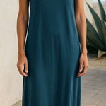Philosophy NWT Tank Maxi Dress Dark Teal T-Shirt Dress Size XS Solid blue Photo 0