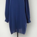 Babaton Reuben Navy Tie Neck Long Sleeve Shift Dress Size Small Photo 3