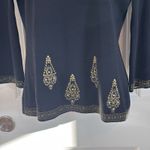 Joseph A  Black Knit Beaded Embellished Top Gold Embroidery Medium Vintage Y2K Photo 2