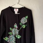 Quacker Factory Vintage  Sequin‎ Floral Butterfly Zip Cardigan Sweater S Photo 1