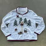 Vintage Y2K Christopher and Banks Rustic Christmas Birdhouse Trees Cardinal 1X White Photo 0