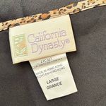 Vintage Cami Black Animal Print Satin Sleeveless Top Blouse L Large Photo 4