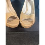 Via Spiga Peep Toe Heels Tan Patent Leather Pumps Shoes Size 9M‎ Photo 1