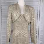 BARI JAY Sleeveless Maxi Dress w Cropped Jacket Style #4632 Gold Photo 1