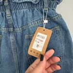 NWT Plaid & Plain High Waisted Denim Jean Shorts Women’s Size Medium Ruffle Waist Photo 4