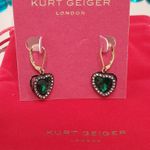 Kurt Geiger London Heart Lever Back Drop Earrings with Emerald Stone Photo 3