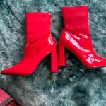 Brand new red patent leather ankle boots size 11 Photo 3