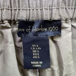 House of Harlow 1960 Pants Large Wide‎ Leg High Waist Pleated Lined Olive Preppy Green Photo 2