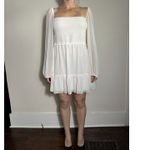 Aritzia  Wilfred White Smocked Chiffon Mini Dress Size XL Photo 1