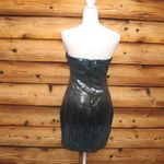 H:ours Stretch Sequin Strapless Mini Dress Blue Photo 5