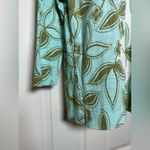 Talbots Abstract White Floral Cotton V-Neck Light Long Sleeve Shirt Sweater Sz M Photo 3