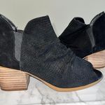 Baretraps Black Leather IREE Perforated Peep Toe Ankle Booties Photo 0