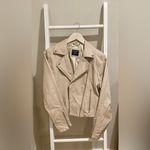 Abercrombie & Fitch - Nude Faux Leather Moto Jacket – Size Medium Photo 2