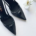 Prada  Women’s Mesh Slingback Pump Heels Black Nero Size 6 Photo 8