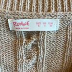 Romwe Crop Cable Knit Sweater Light Tan V Neck Womens Small Photo 8