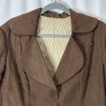 Oleg Cassini Vintage Embroidered Brown Blazer Faux Suede Medium/8 Career Church Photo 3