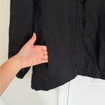 Eileen Fisher  100% Irish Linen Top 3/4 Sleeve Button Down V Neck Women's Small Photo 3