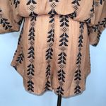 Elan Brown Black V Neck Short Romper Small Boho Arrow Tribal Design NWT Photo 10