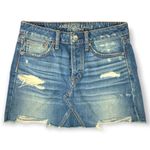 American Eagle  Outfitters | Womens Size 2 | Festival Distressed Denim Mini Skirt Photo 2