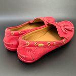 Coach Tassel Loafers Pinkish Red Pebbled Leather Women’s Loafers Size 7.5B Photo 2
