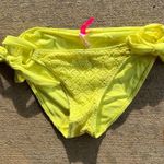 Victoria's Secret Victoria’s Secret Highlighter Yellow Neon Crochet Side Tie Bikini Bottoms SMALL Photo 1