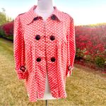 American Rag Coral & White Polka Dot Jacket Photo 3