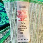 Topshop Front Tie Zebra Pattern Bandeau Tube Top Green Blue Size 6 Photo 4