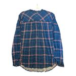 Torrid Blue/Pink Twill Plaid Crochet Inset Top, Womens Size 1 (1x) Photo 3