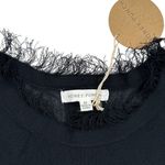 Honey Punch - Frayed Edge Long Sleeve Slit Back Top in Black Photo 1