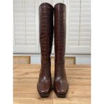 Loeffler Randall Lynn Snip Toe Croc Embossed Block Heel Boots Leather Sz 5.5 NIB Photo 4