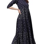 Janasya Indian Women's Cotton Flex Ethnic Dress in Blue, Size S​​​​​ Blue Photo 1