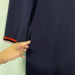 Boden Navy Livia Velvet Striped Cuff Quarter Sleeve Sweatshirt Dress Size 6R Photo 3