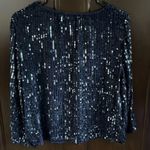 Like New Velvet Graham & Spencer Sequin Top Dark Navy Size Small Photo 3